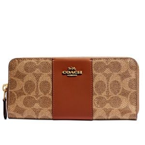 Coach signature coated canvas accordion zip wallet NWOT